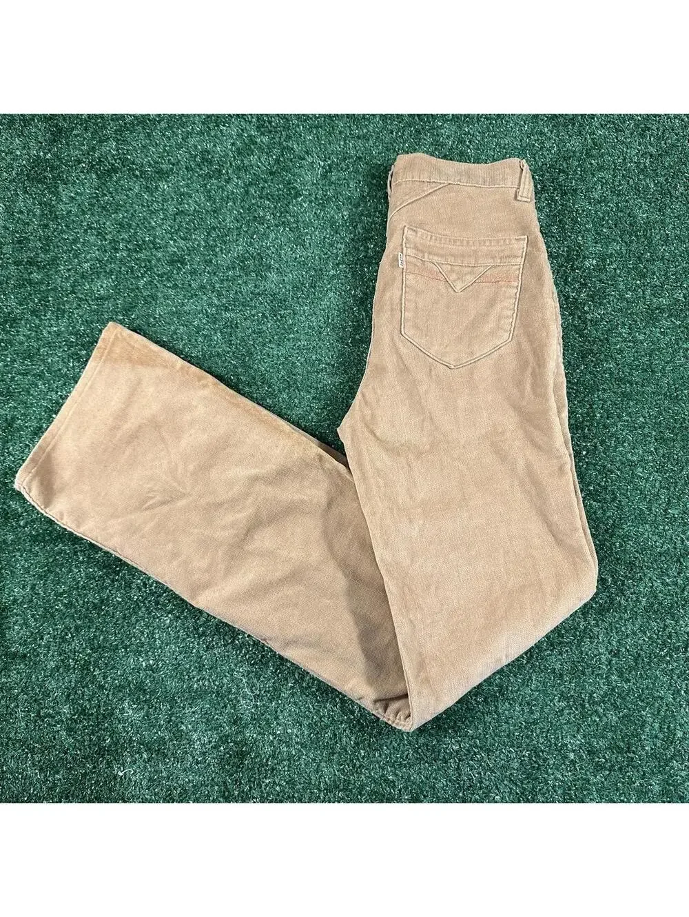 True Vintage 1970s Levi Tan corduroy pants with a relaxed fit size 30x34